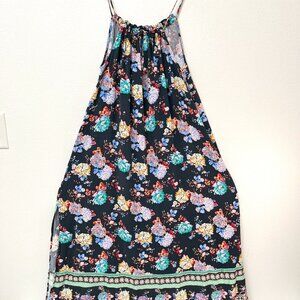 O'Neill Maxi Floral Dress Sleevless Spaghetti Strings Side Slits Women's Large